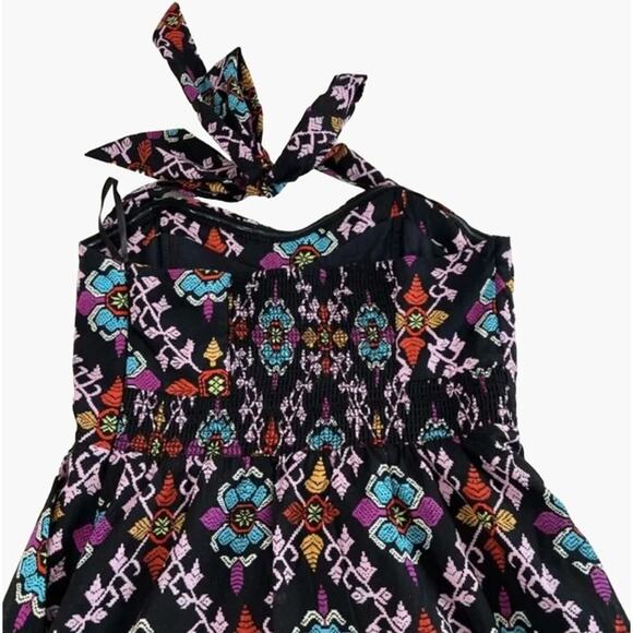 Anthropologie Edme & Esyllte Women’s S Floral Print Dress Halter Lined Flare 50' - Picture 10 of 12